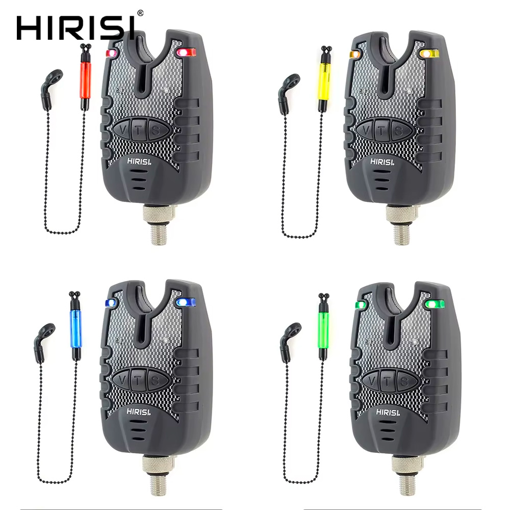 Bite Indicator - Hirisi 1+1 Karpfenangel-Alarm- und Swinger-Set 4-Farben-LED-Bissanzeiger
